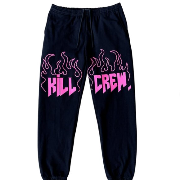 Kill Crew Other - Kill Crew Heavyweight Lux Sweatpants Adult Small Black Pink Fleece Lounge Unisex